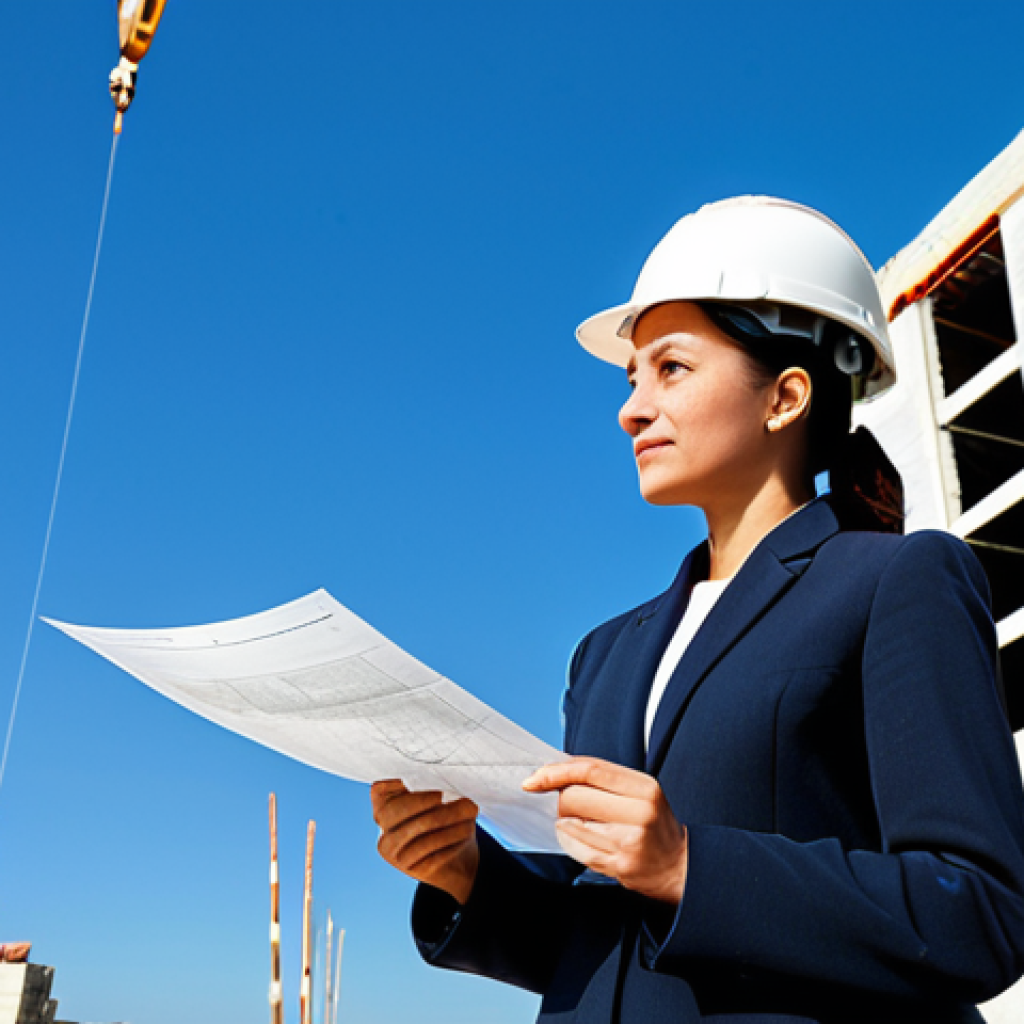 **

"A fully clothed, professional female architect in modest attire, reviewing blueprints on a construction site. Background includes a partially built modern building, clear blue sky, construction workers in the distance. Perfect anatomy, correct proportions, natural pose, well-formed hands, proper finger count, natural body proportions, safe for work, appropriate content, professional, family-friendly."

**