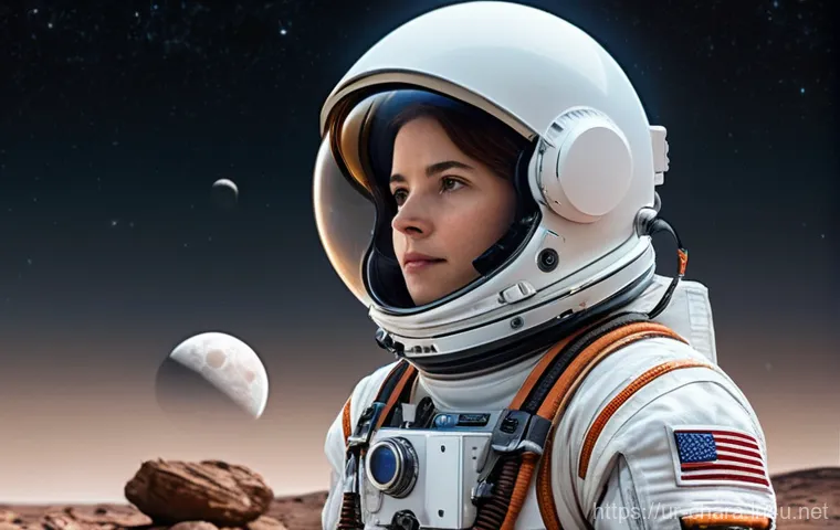 캐릭터디자인 자격증 필기 시험 대비 자료 정리 - A determined young female astronaut, aged approximately 20-25, with short, practical brown hair tuck...