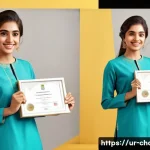 캐릭터디자인 자격증 취득 후 직무 변경 사례 - **Prompt 1: Joy of Certification and Future Aspirations**
    A young Pakistani woman, in her early ...
