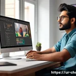 캐릭터디자인 자격증 연봉 기대치 - A professional character designer workspace scene set in a modern Pakistani studio, featuring a youn...