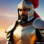 캐릭터디자이너로서의 포트폴리오 개선 팁 - A detailed character portrait of a heroic warrior from a fantasy world, wearing intricately designed...